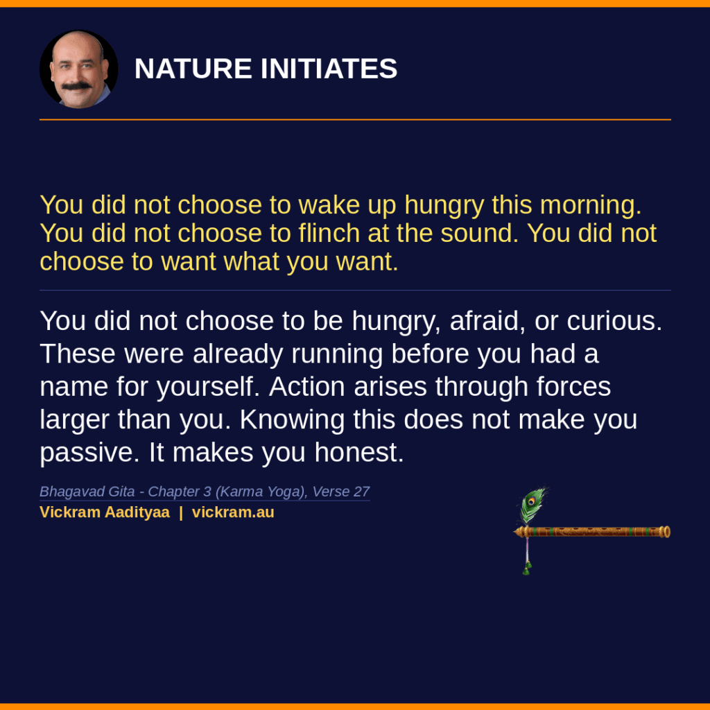 Nature Initiates - Gita Dissected post by Vickram Aadityaa