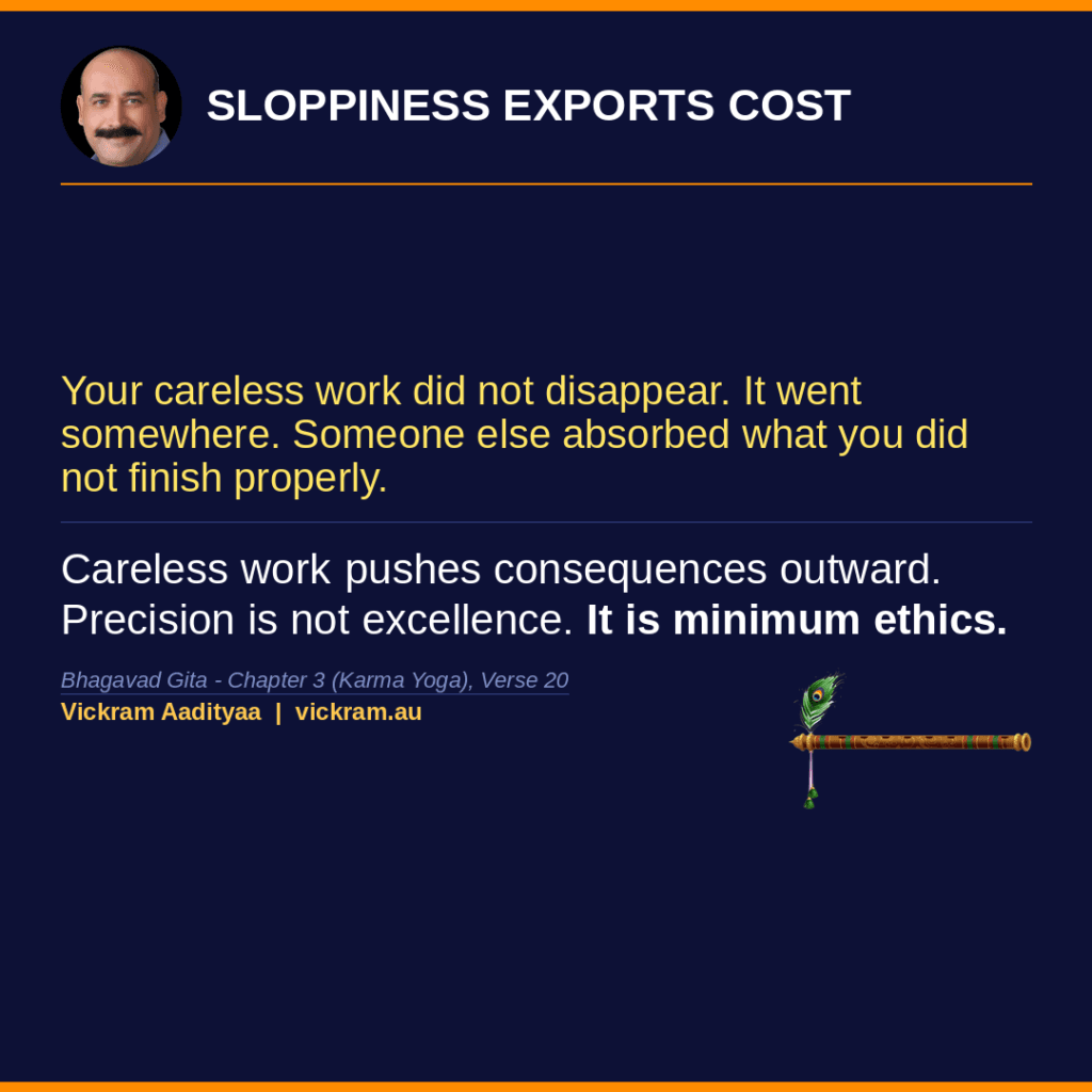 Sloppiness Exports Cost - Gita Dissected post by Vickram Aadityaa