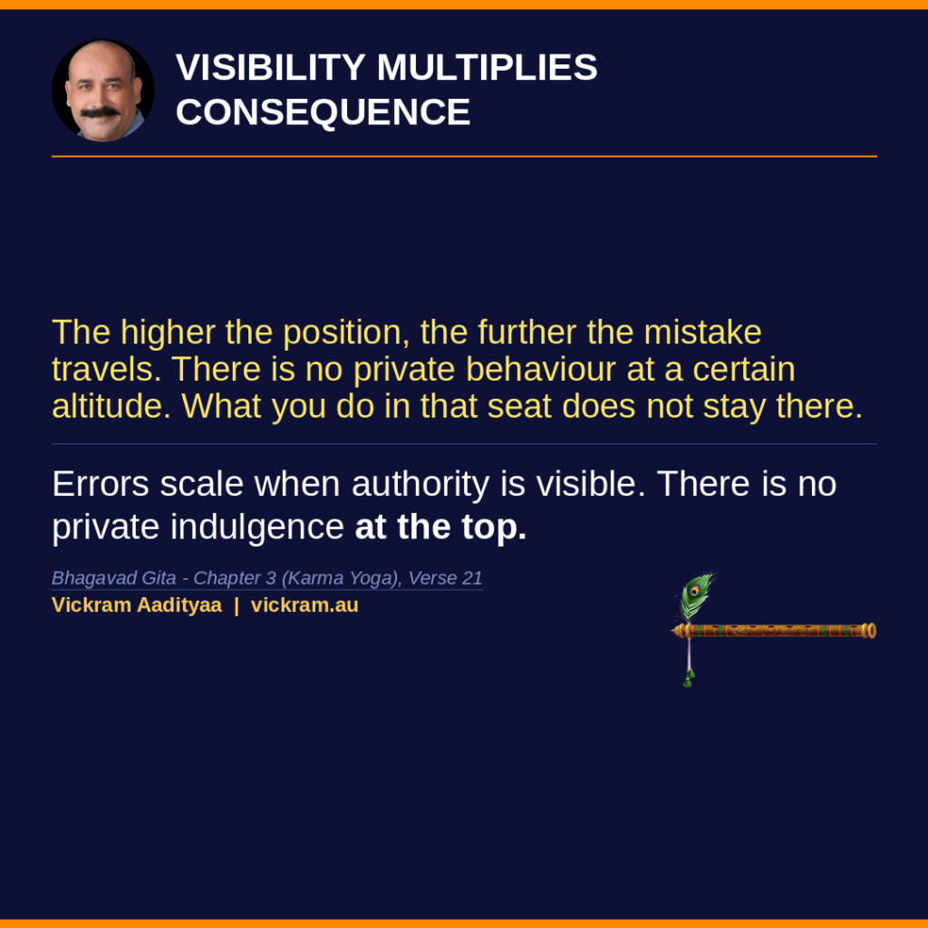 Visibility Multiplies Consequence - Gita Dissected post by Vickram Aadityaa
