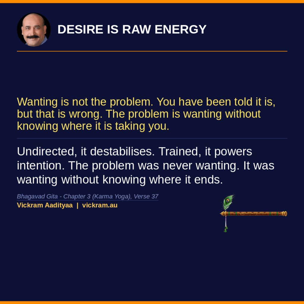Desire Is Raw Energy - Gita Dissected post by Vickram Aadityaa