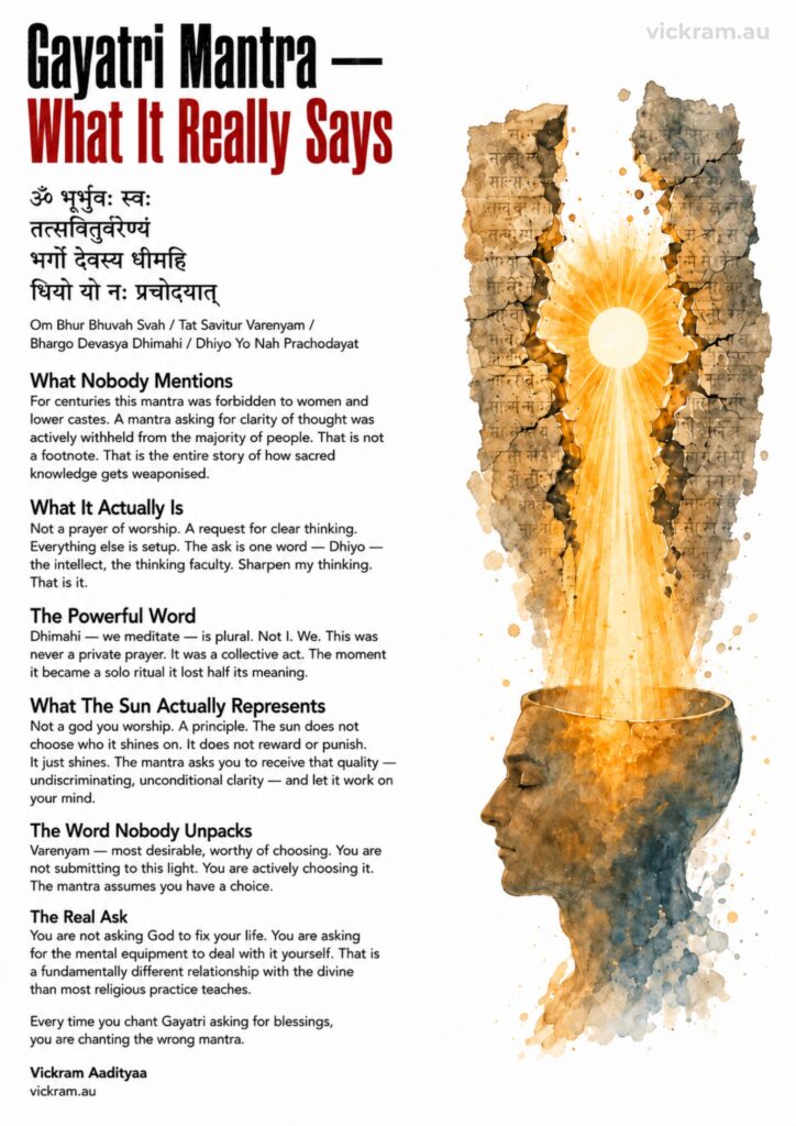Gayatri Mantra — What It Really Says by Vickram Aadityaa