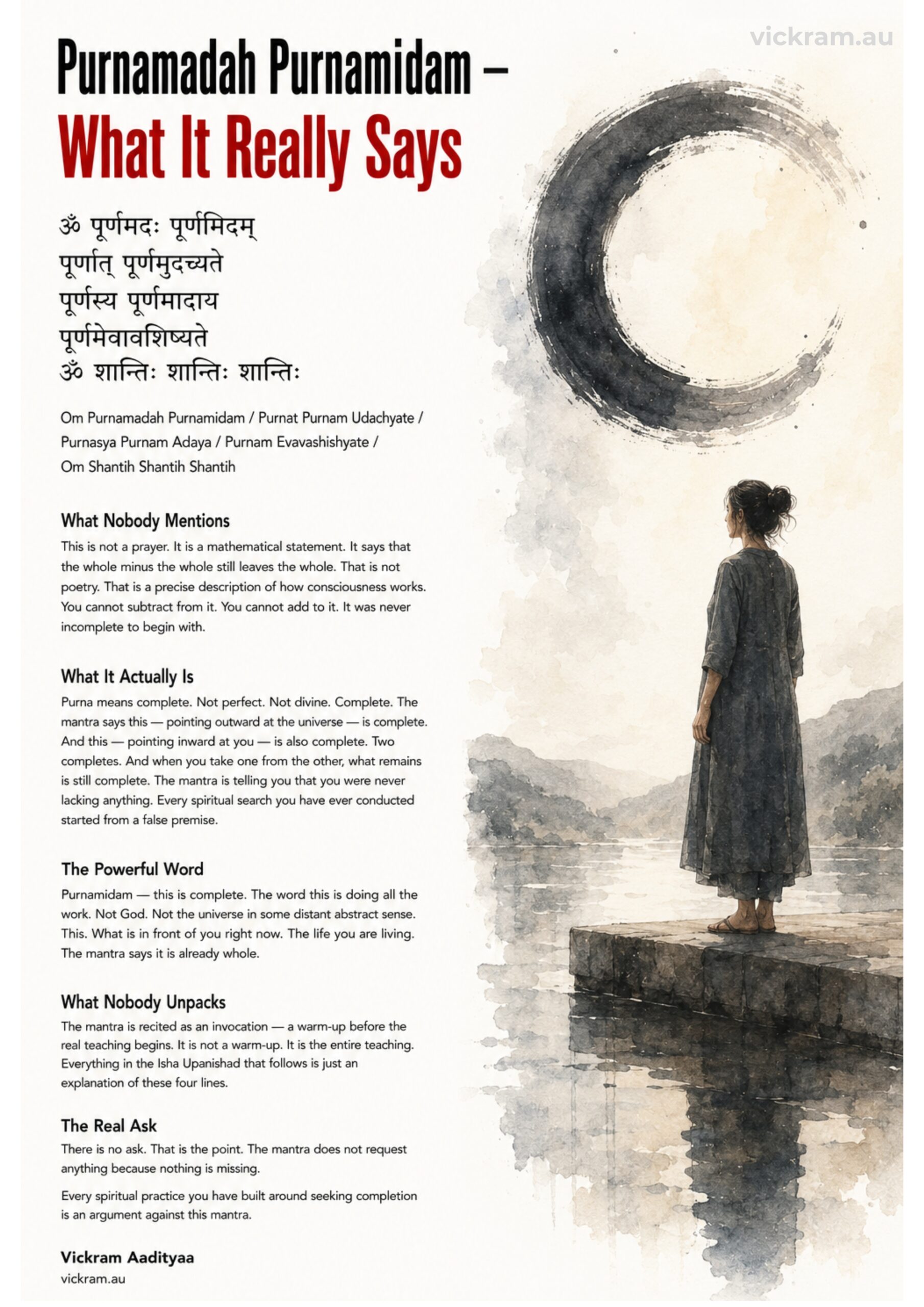 Purnamadah Purnamidam — What It Really Says by Vickram Aadityaa