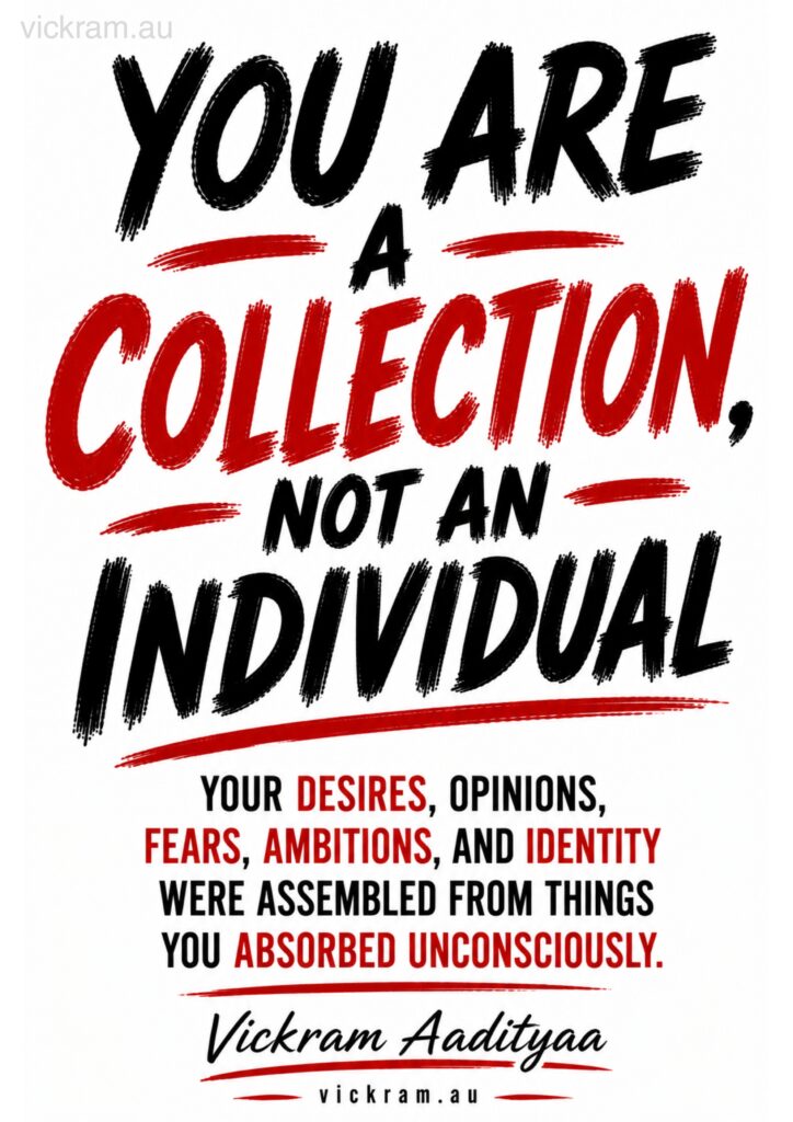 The Dismantling Project poster on assembled identity by Vickram Aadityaa.