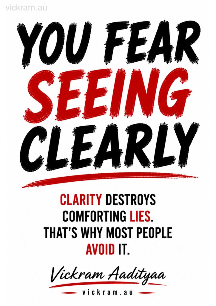 The Dismantling Project poster on clarity and avoidance by Vickram Aadityaa.