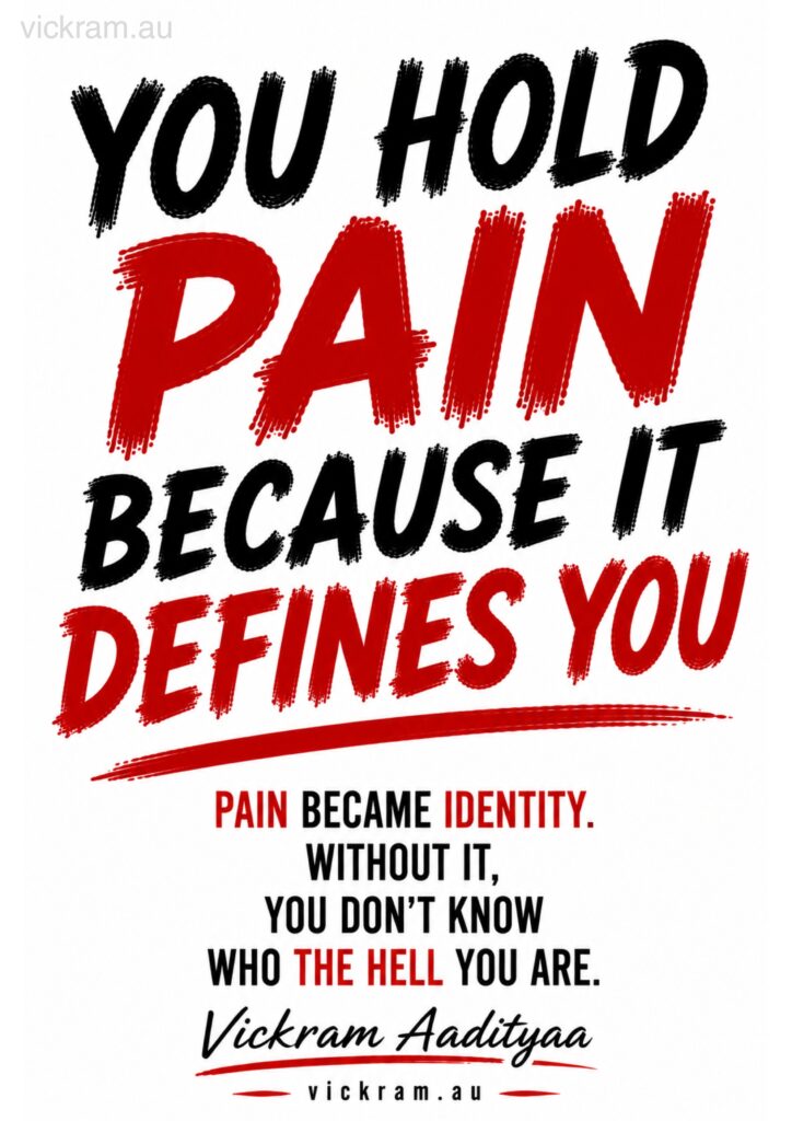 The Dismantling Project poster on pain as identity by Vickram Aadityaa.
